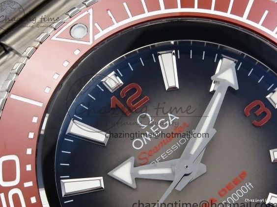 0219 SEAMASTER PLANET OCEAN 6000M ULTRA DEEP 45.5MM SS TF 1:1 BEST EDITION GRAY DIAL ORANGE BEZEL ON SS BRACELET A WellDesigned 7757